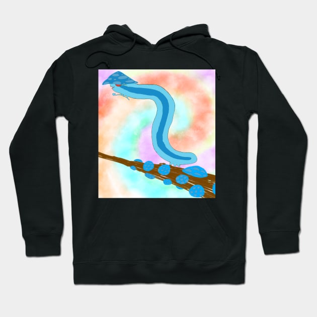 Trippy Mushroom Caterpillar Hoodie by DEKUXE